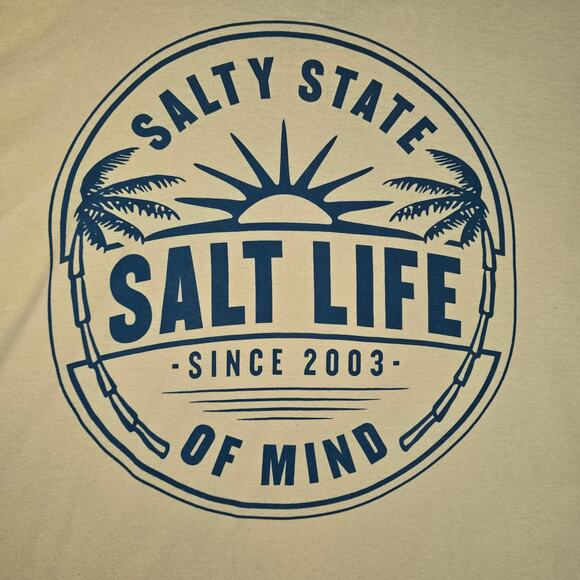 Salt Life Salty State of Mind Yellow Graphic Tee Mens Size 2XL - Picture 5 of 5